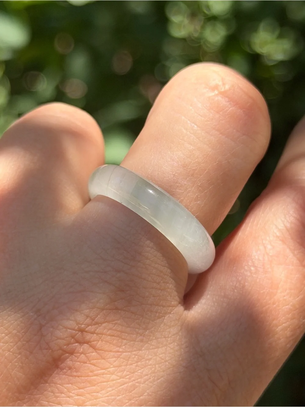 Size 8 natural Tianshan jade ring 1667